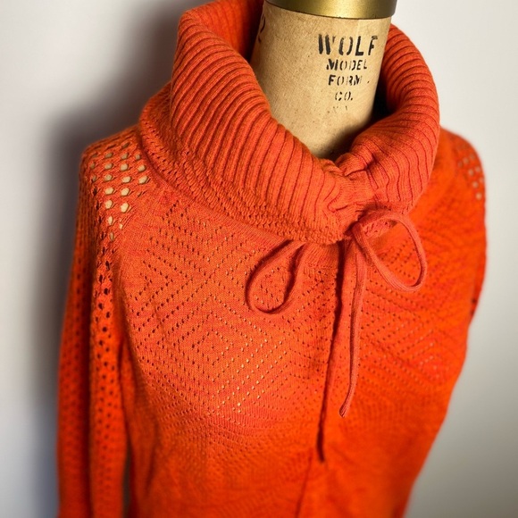 Prana women’s light weight pullover sweater size small orange - Picture 2 of 6